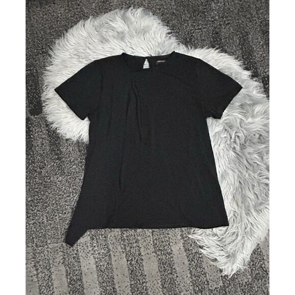 Banana Republic Women’s Ruffle Front Black Top Size Medium - Picture 1 of 2